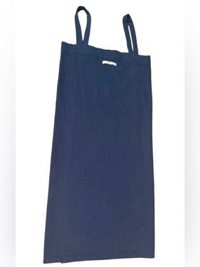 Williams Sonoma Navy Blue 100% Cotton Apron Adjustable Kitchen Chef Trad Coastal